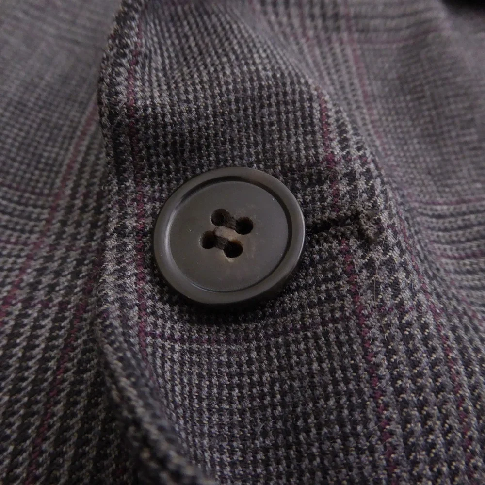The Kooples Mens Groovy Suit Blazer Gray Plaid Slim Fit Wool 38 US / 48 Italian